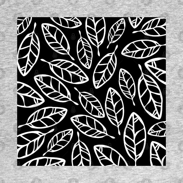 Black with white leaves simple design by Fiasco Designs